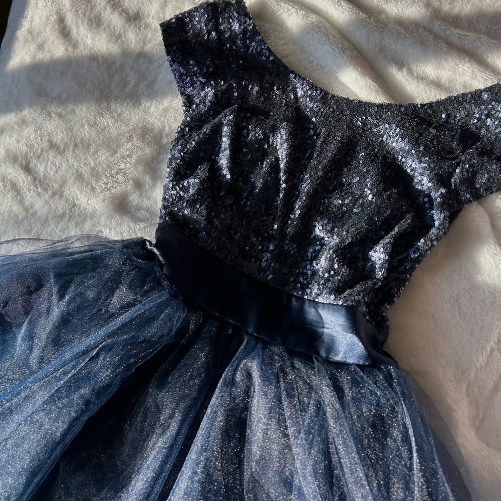 formal winter new year’s eve navy blue dress